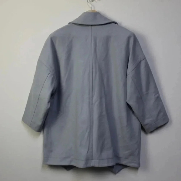 REISS oversized boxy periwinkle Hallie wool/cashmere coat med - Picture 6 of 12